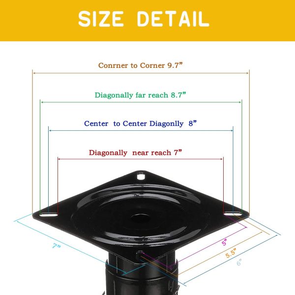 ofyou Iron Boat Seat Pedestal Height Adjustable-1