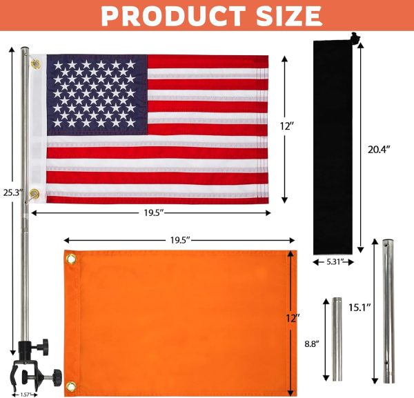 Boat Flag Pole Kit for Safety and Visibility-5
