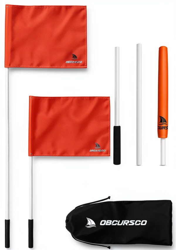 Boat Safety Flag Obcursco Orange Nylon 12x18-2