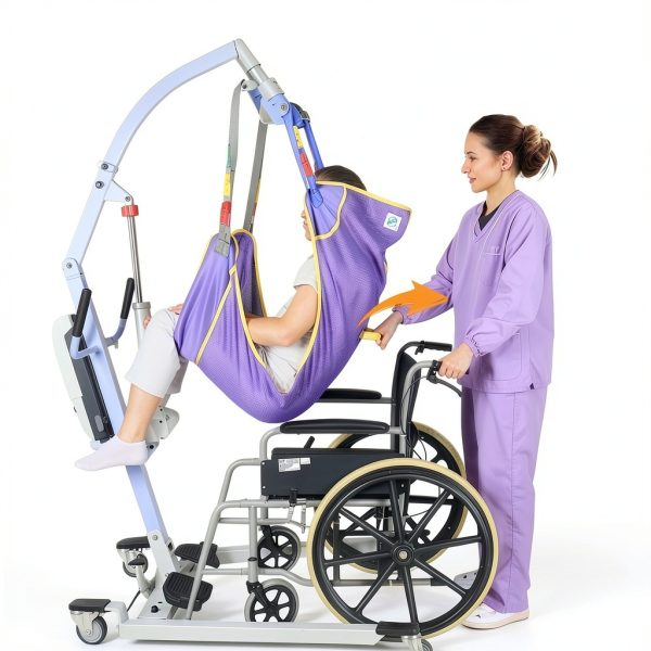 EZHOISLING‌ Universal Full Body Patient Lift Sling - 500lb Capacity Heavy-Duty Mesh Transfer Sling for Elderly, Disabled & Bedridden (Purple, Large)-5
