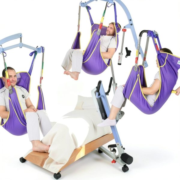 EZHOISLING‌ Universal Full Body Patient Lift Sling - 500lb Capacity Heavy-Duty Mesh Transfer Sling for Elderly, Disabled & Bedridden (Purple, Large)-3