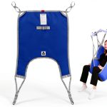 Patient Lift Divided Leg Sling with Lower Back, Lift Sling for Transfer and Positioning and Lifting, 500lb Weight Capacity(Blue, L)-0