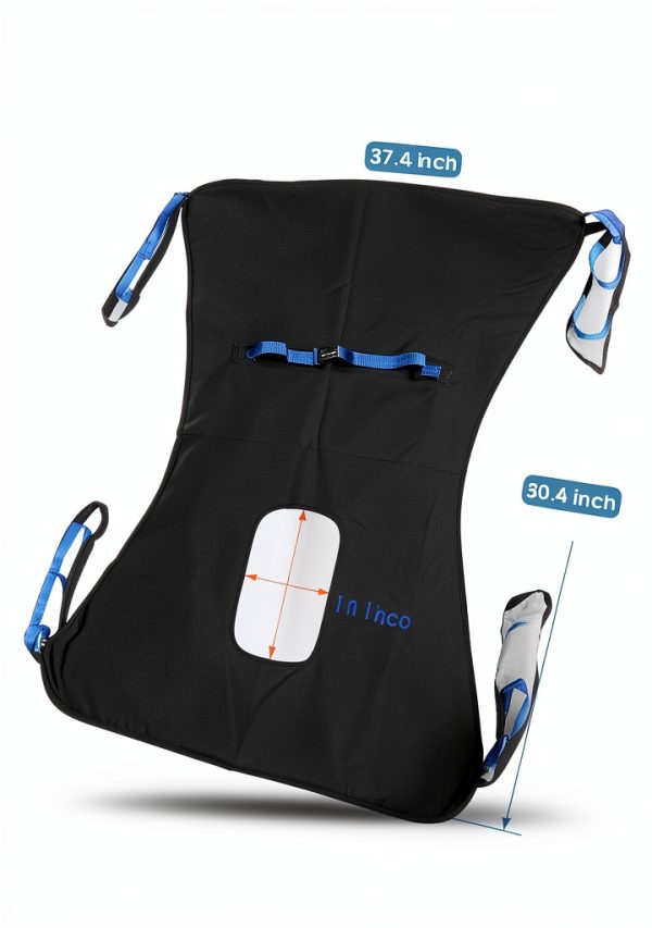 Patient Lift Sling for Home Use Elderly Bedridden Patient Lift Assist Aid Medical Toileting Sling Devices Full Body Elevation Lifter for Adults Sit to Stand Positioning Transfer Belt (Black)-1