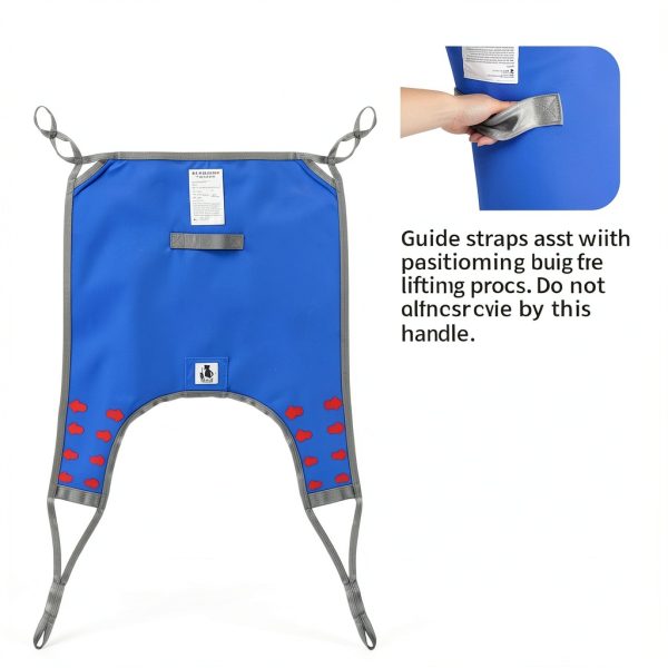 Patient Lift Divided Leg Sling with Lower Back, Lift Sling for Transfer and Positioning and Lifting, 500lb Weight Capacity(Blue, L)-1