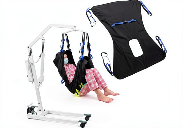 Patient Lift Sling for Home Use Elderly Bedridden Patient Lift Assist Aid Medical Toileting Sling Devices Full Body Elevation Lifter for Adults Sit to Stand Positioning Transfer Belt (Black)-0